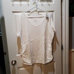 White ruched T-shirt